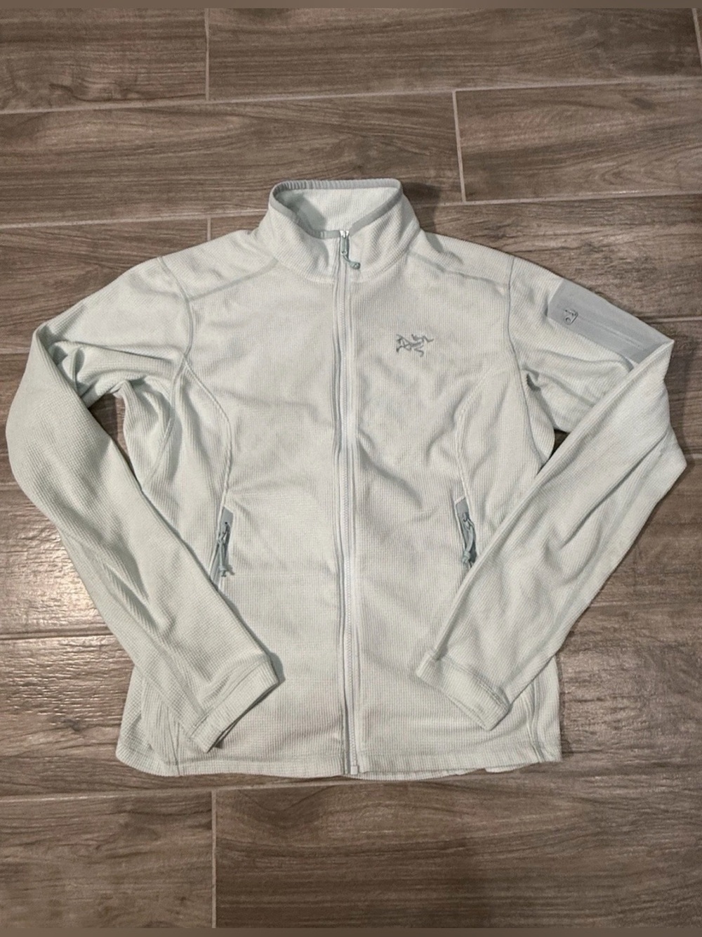 Arcteryx Delta LT Womens Med Polartec Fleece Jacket Waffle Knit Grid Full Zip